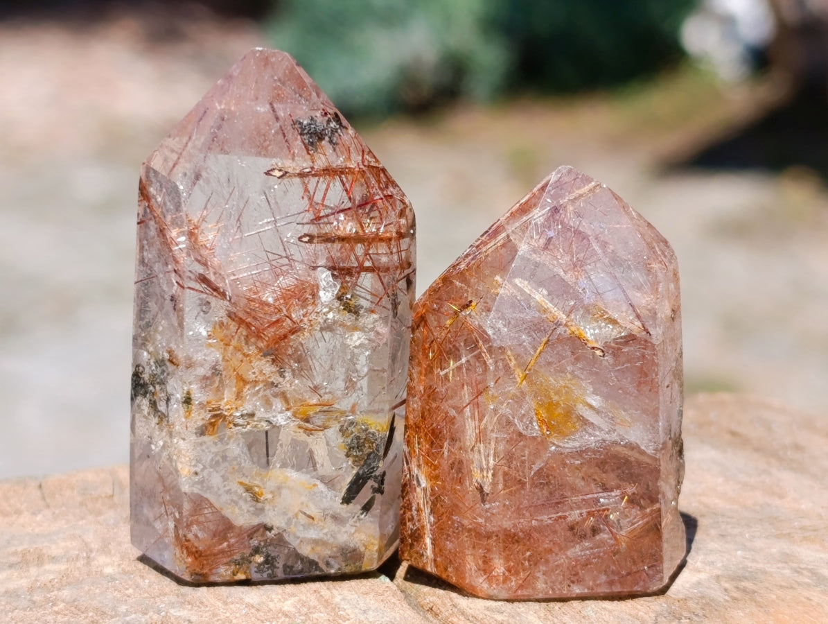 Polished Quartz Crystals With Inclusions x 12 From Madagascar