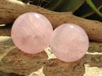 Polished Gemmy Star Rose Quartz Spheres x 2 From Madagascar