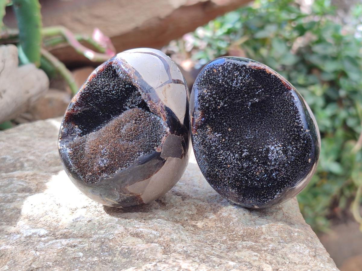 Polished Septerye Sauvage "Dragons Egg" Geodes x 5 From Mahajanga, Madagascar