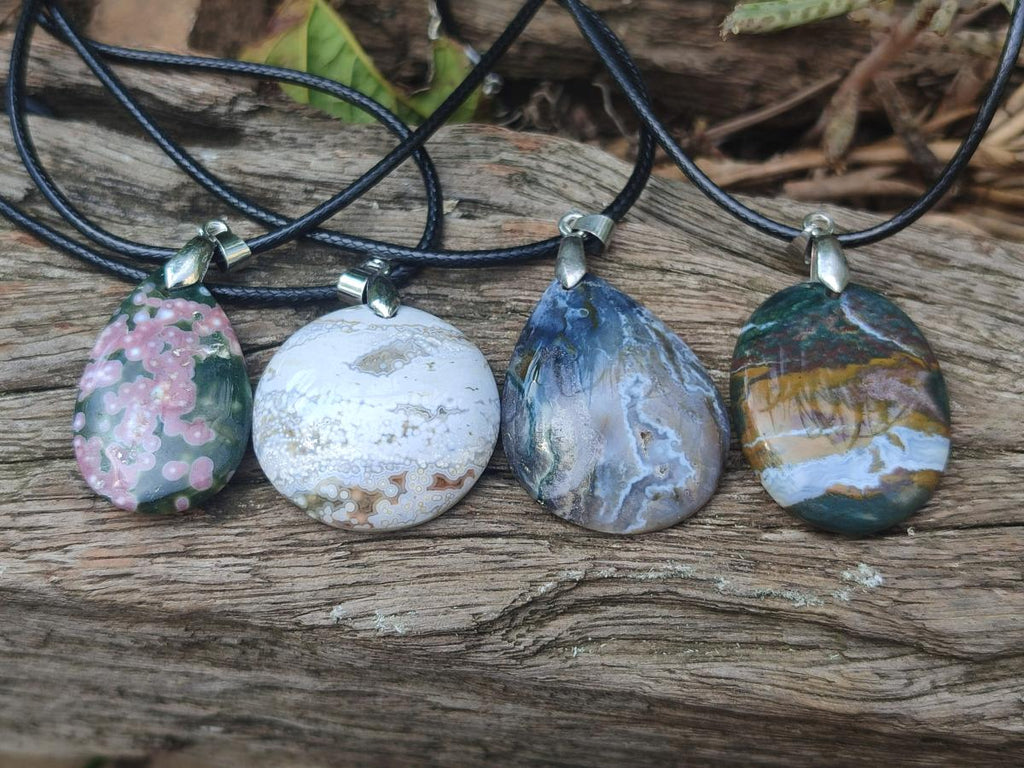 Hand Made Assorted Shaped Ocean Jasper Pendants x 1 From Northwest Coast, Madagascar