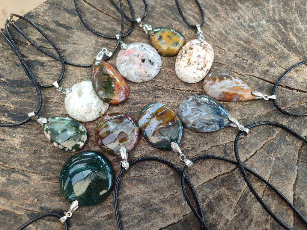 Hand Made Assorted Shaped Ocean Jasper Pendants x 1 From Northwest Coast, Madagascar