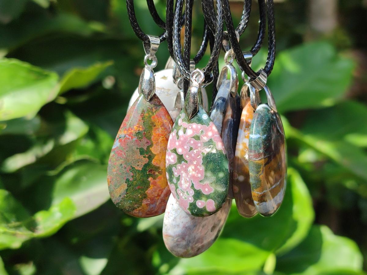 Hand Made Assorted Shaped Ocean Jasper Pendants x 1 From Northwest Coast, Madagascar