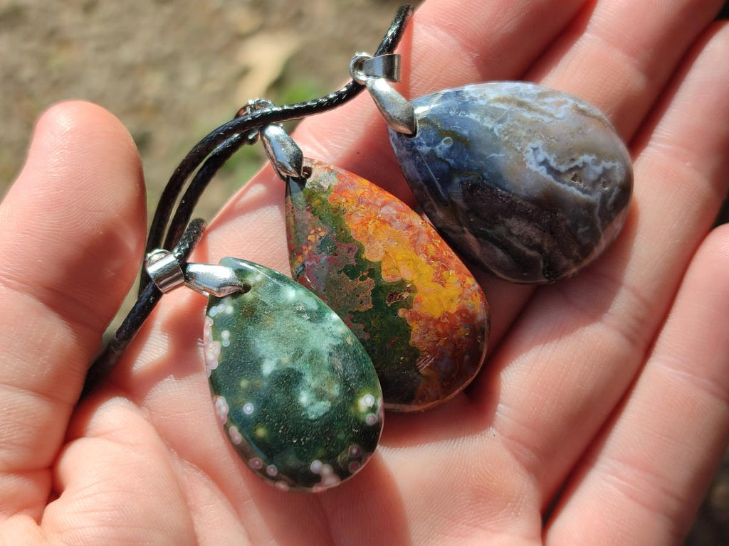 Hand Made Assorted Shaped Ocean Jasper Pendants x 1 From Northwest Coast, Madagascar
