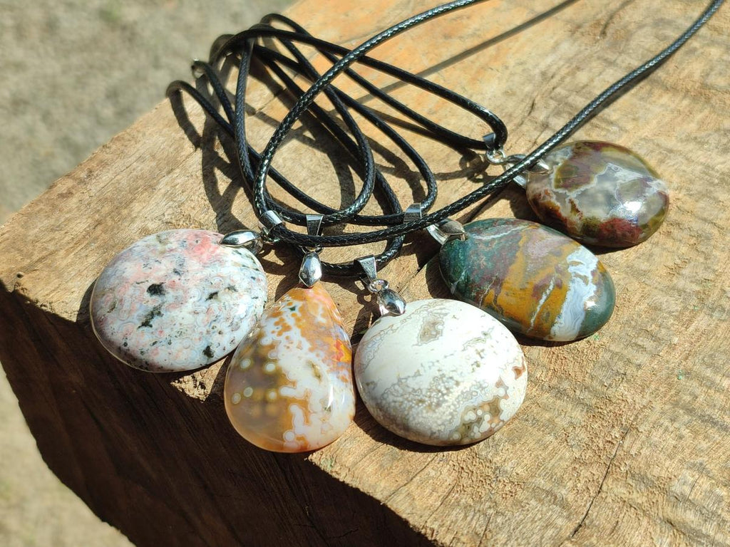 Hand Made Assorted Shaped Ocean Jasper Pendants x 1 From Northwest Coast, Madagascar