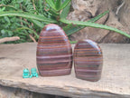 Polished Banded Tiger Iron Standing Free Forms x 2 From South Africa