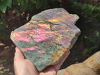 Polished One Side Rare Purple Sunset Labradorite Display Pieces x 2 From Madagascar