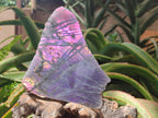 Polished One Side Rare Purple Sunset Labradorite Display Pieces x 2 From Madagascar