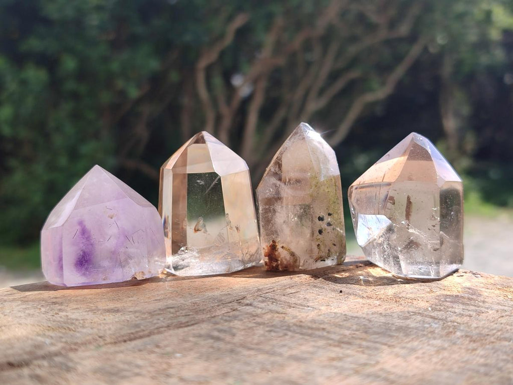 Polished Quartz Crystals With Inclusions x 12 From Madagascar