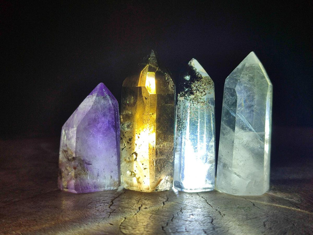 Polished Quartz Crystals With Inclusions x 12 From Madagascar