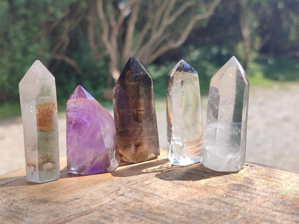 Polished Quartz Crystals With Inclusions x 12 From Madagascar