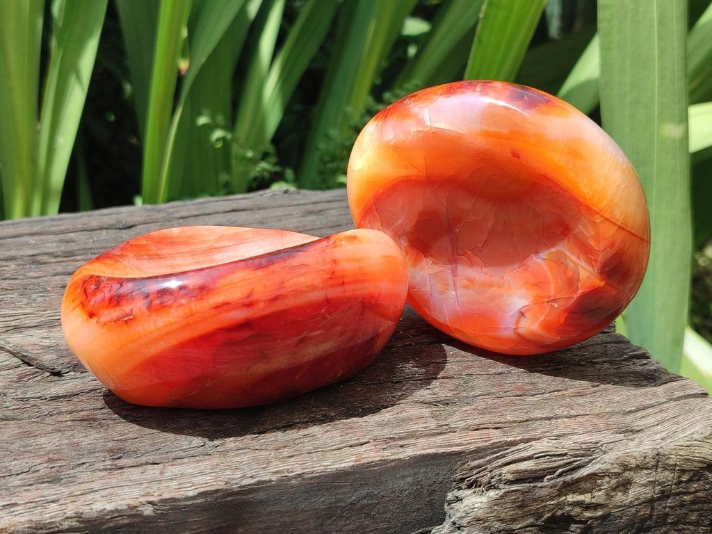 Polished Carnelian Agate Gemstone Bowls x 6 From Madagascar