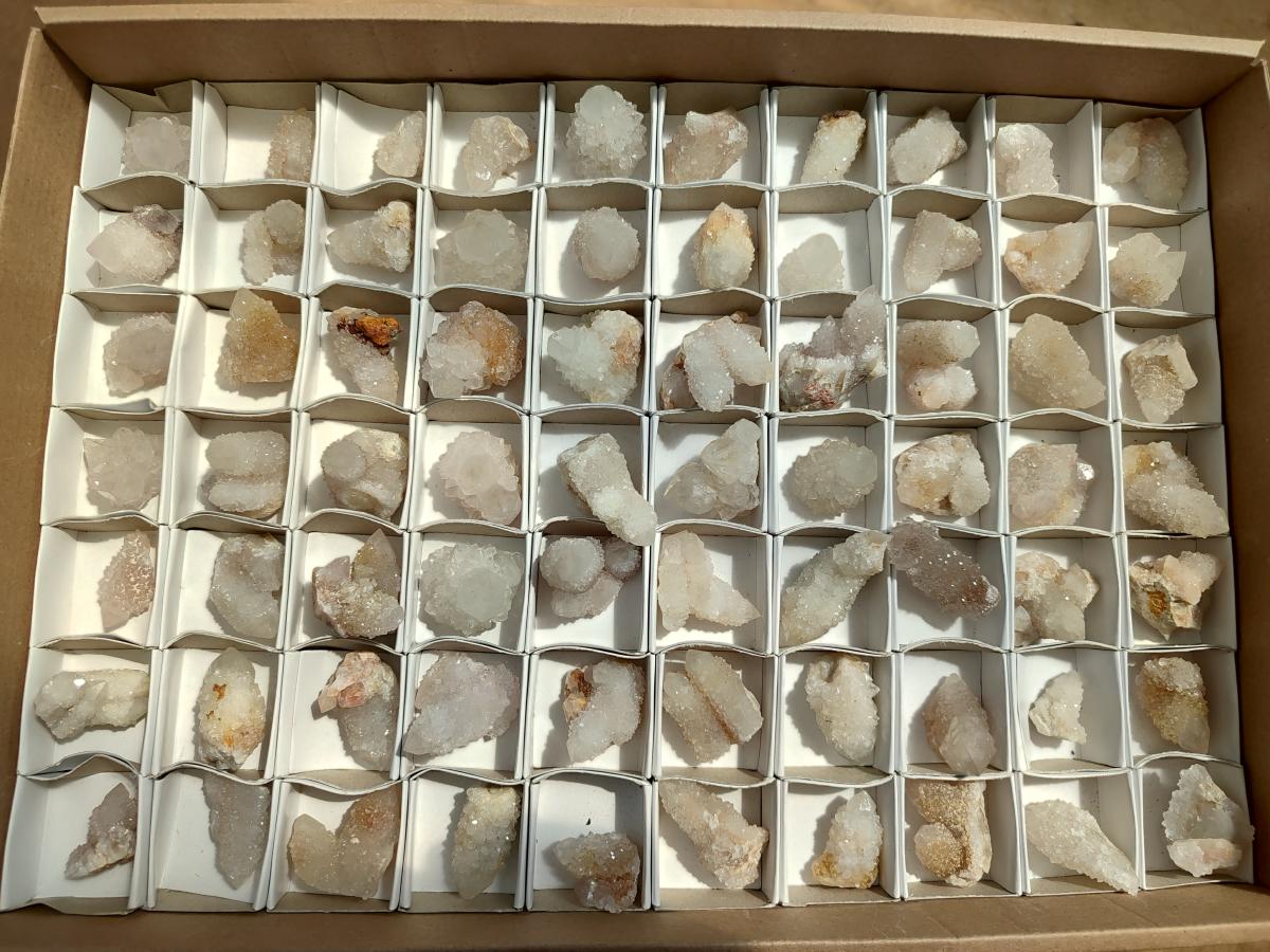 Natural White Spirit Quartz Crystals and Clusters x 70 From Boekenhouthoek, South Africa