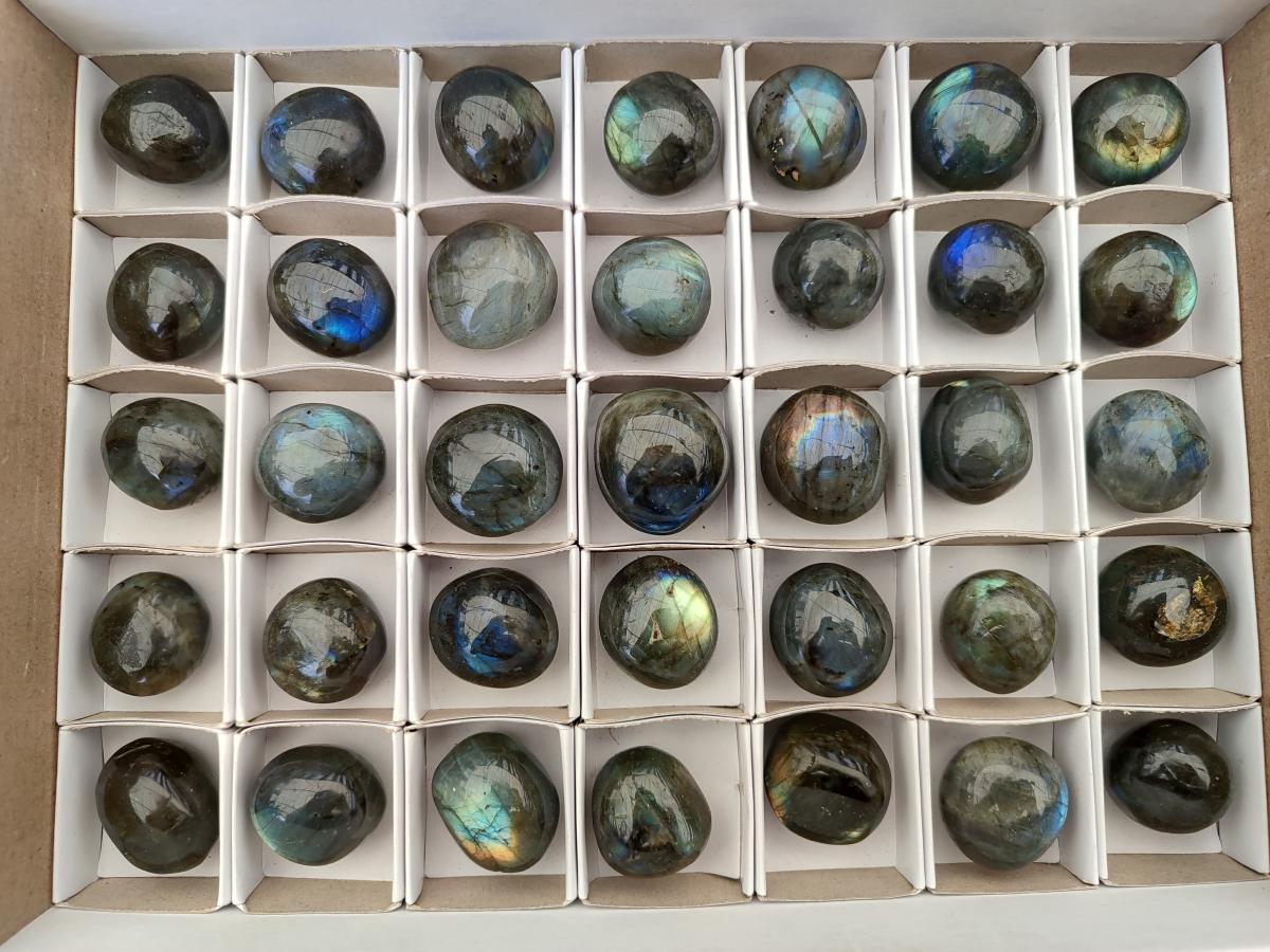 Polished Rounded Labradorite Free Forms x 35 From Madagascar