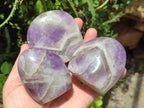 Polished Purple Chevron Amethyst Standing Free Forms x 6 From Madagascar