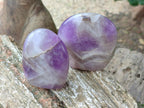 Polished Purple Chevron Amethyst Standing Free Forms x 6 From Madagascar