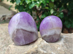 Polished Purple Chevron Amethyst Standing Free Forms x 6 From Madagascar