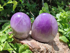 Polished Purple Chevron Amethyst Standing Free Forms x 6 From Madagascar
