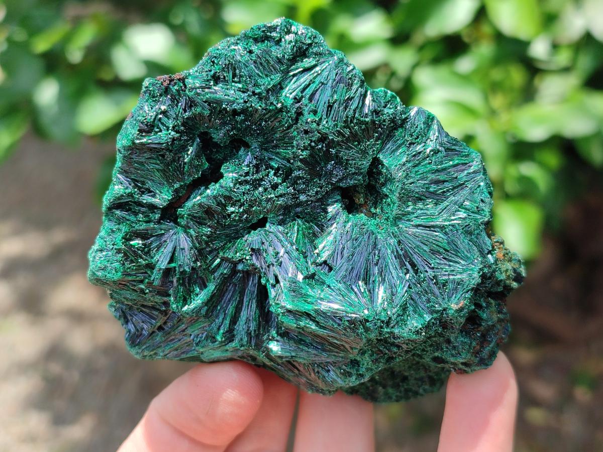 Natural Silky Malachite Specimens x 4 From Kasompe, Congo