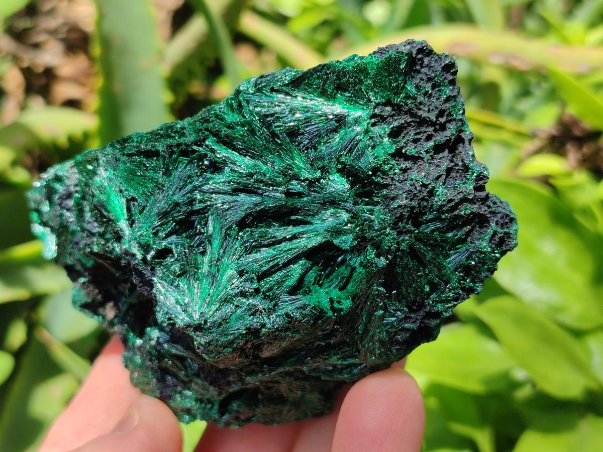 Natural Silky Malachite Specimens x 4 From Kasompe, Congo