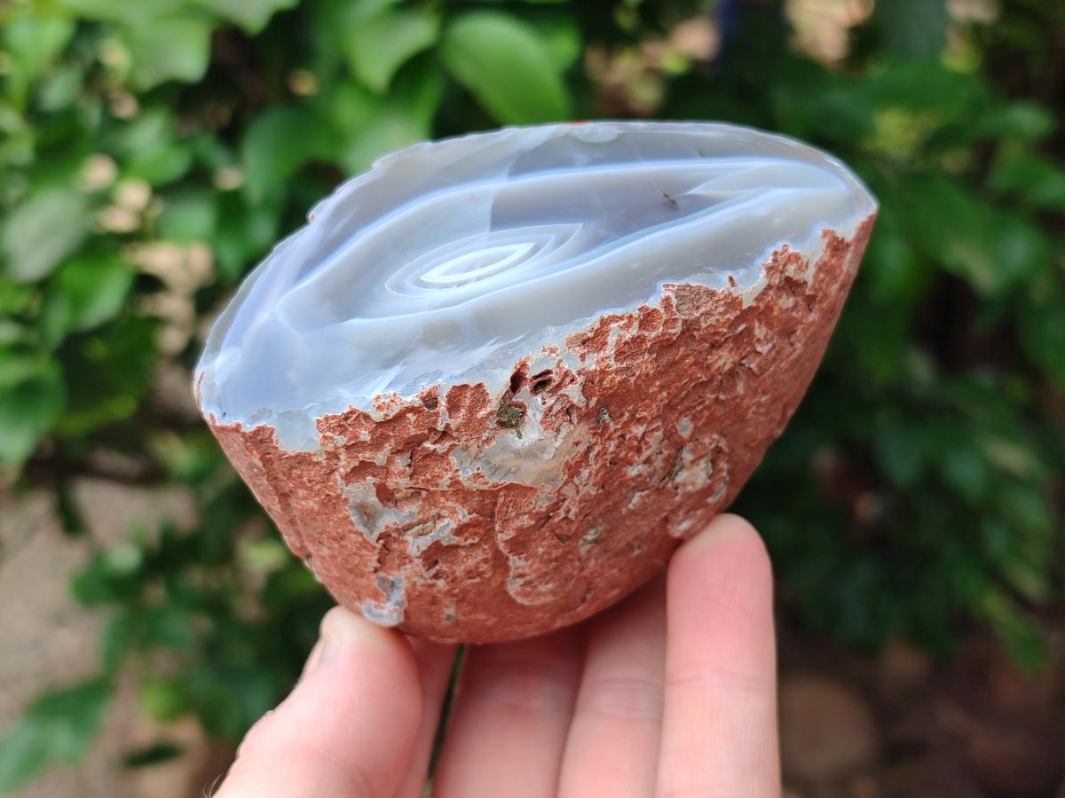 Polished One Side Red Shashe River Agate Nodules x 4 From Shashe River, Zimbabwe