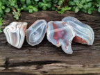 Polished One Side Red Shashe River Agate Nodules x 4 From Shashe River, Zimbabwe