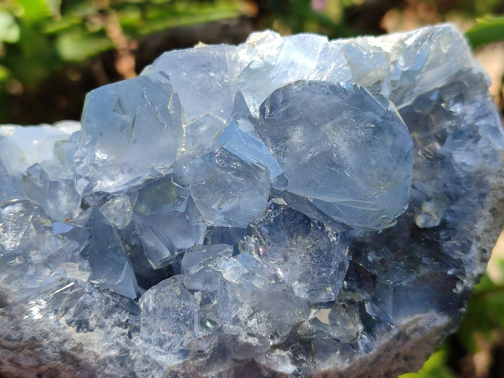 Natural Blue Celestite Geode Specimens x 2 From Sakoany, Madagascar