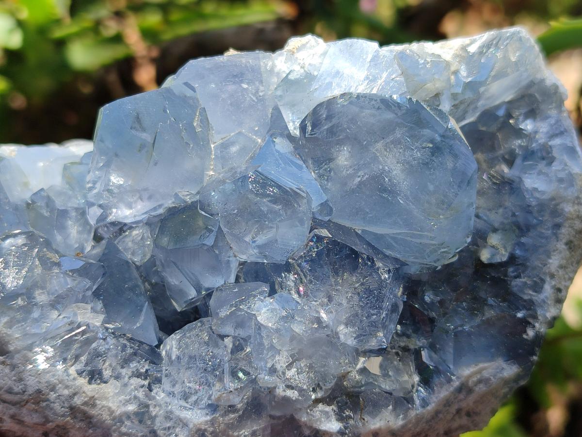 Natural Blue Celestite Geode Specimens x 2 From Sakoany, Madagascar