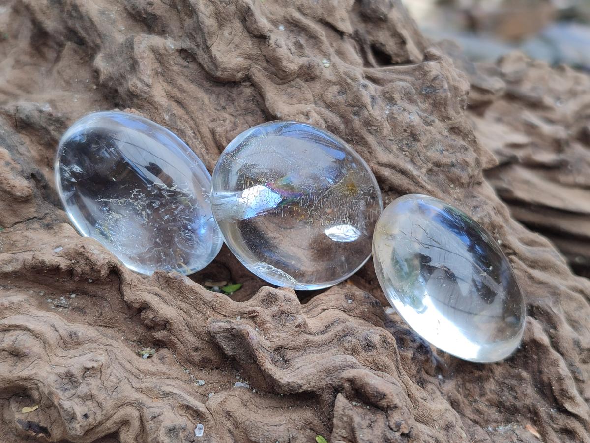 Polished Rock Crystal Galets x 35 From Amoron’i Mania, Madagascar