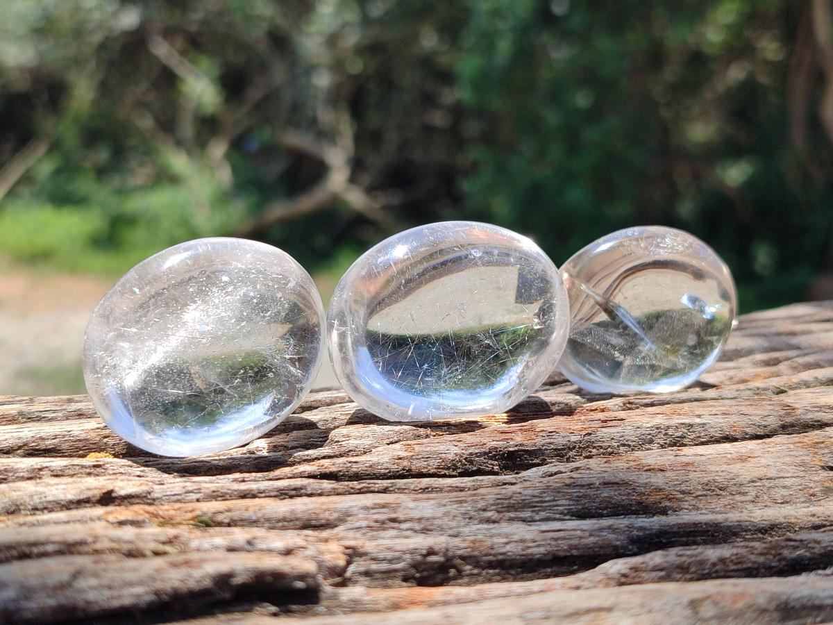 Polished Rock Crystal Galets x 35 From Amoron’i Mania, Madagascar