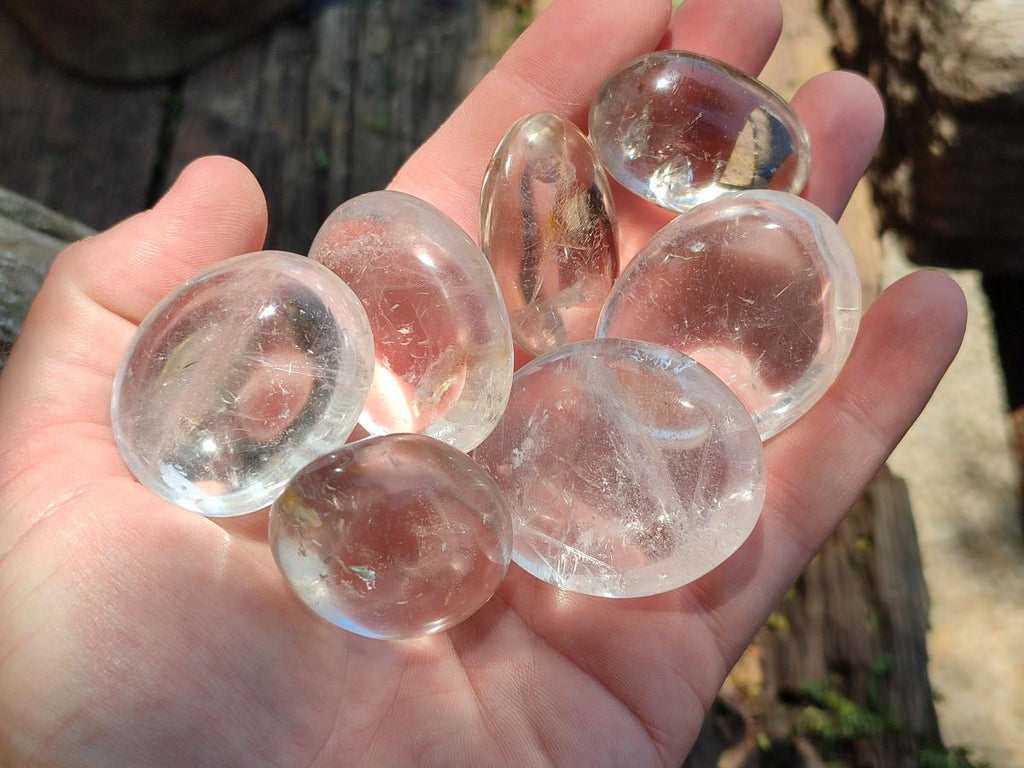 Polished Rock Crystal Galets x 35 From Amoron’i Mania, Madagascar