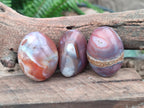 Polished Red Shashe River Agate Galets or Palm Stones x 35 From Shashe River, Zimbabwe