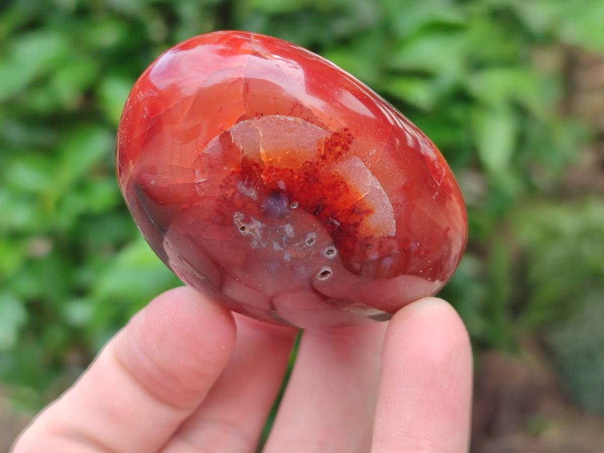 Polished Carnelian Agate Gemstone Galets x 12 From Madagascar