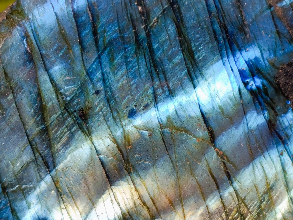 Polished One Side Labradorite Display Pieces x 3 From Madagascar