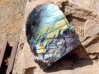 Polished One Side Labradorite Display Pieces x 3 From Madagascar