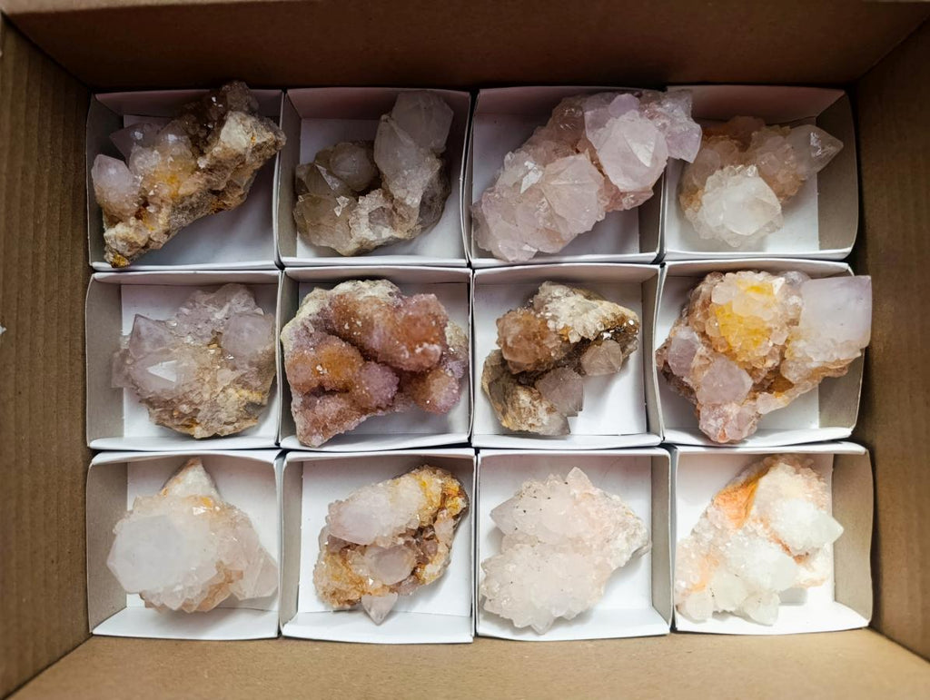 Natural Mixed Spirit Quartz Crystals and Clusters x 12 From Boekenhouthoek, South Africa