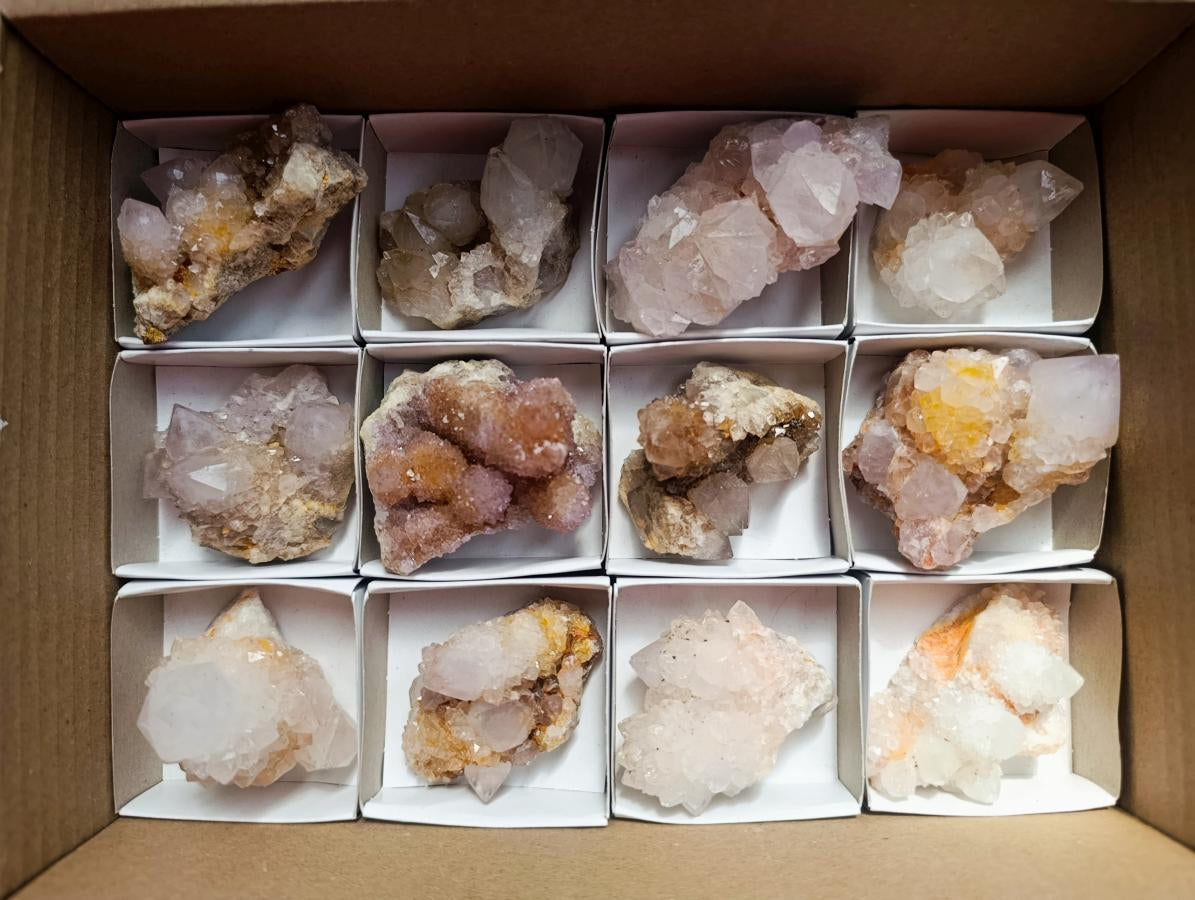 Natural Mixed Spirit Quartz Crystals and Clusters x 12 From Boekenhouthoek, South Africa