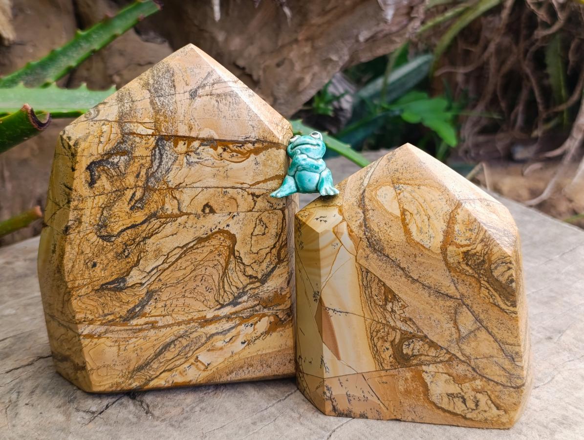 Polished Picture Stone Jasper Display Crystals x 2 From Ais-Ais, Namibia