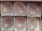 Polished Gemmy Rose Quartz Bowls x 6 From Ambatondrazaka, Madagascar