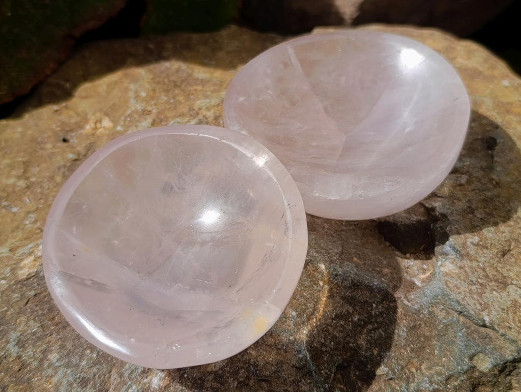 Polished Gemmy Rose Quartz Bowls x 6 From Ambatondrazaka, Madagascar