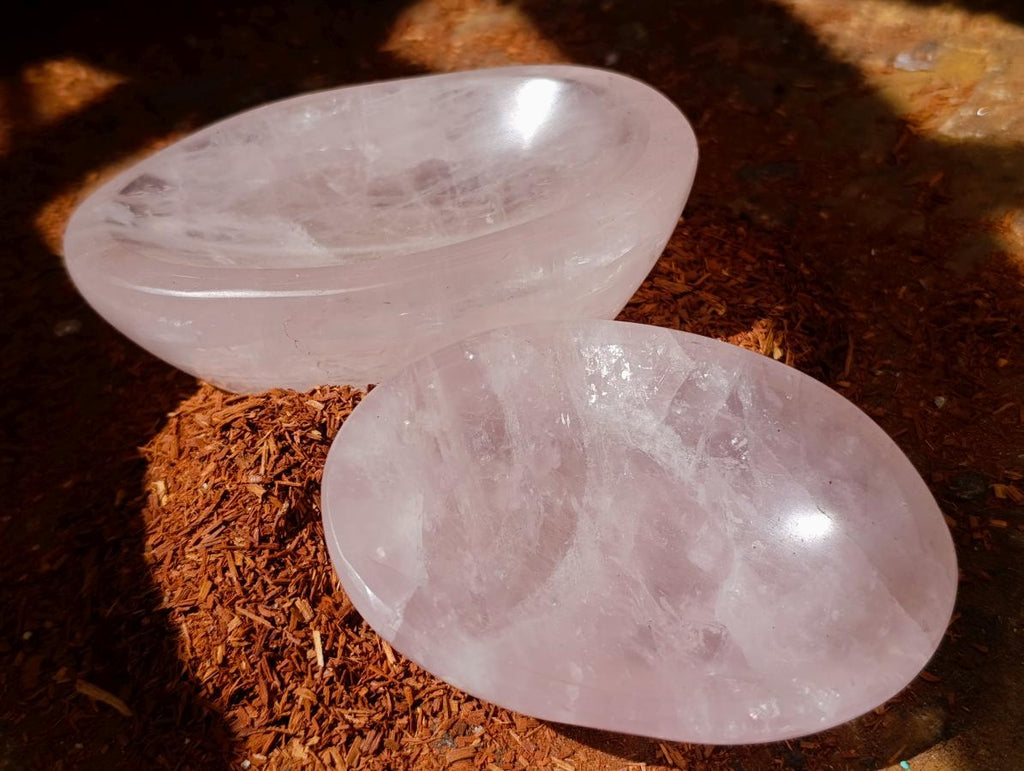 Polished Gemmy Rose Quartz Bowls x 6 From Ambatondrazaka, Madagascar