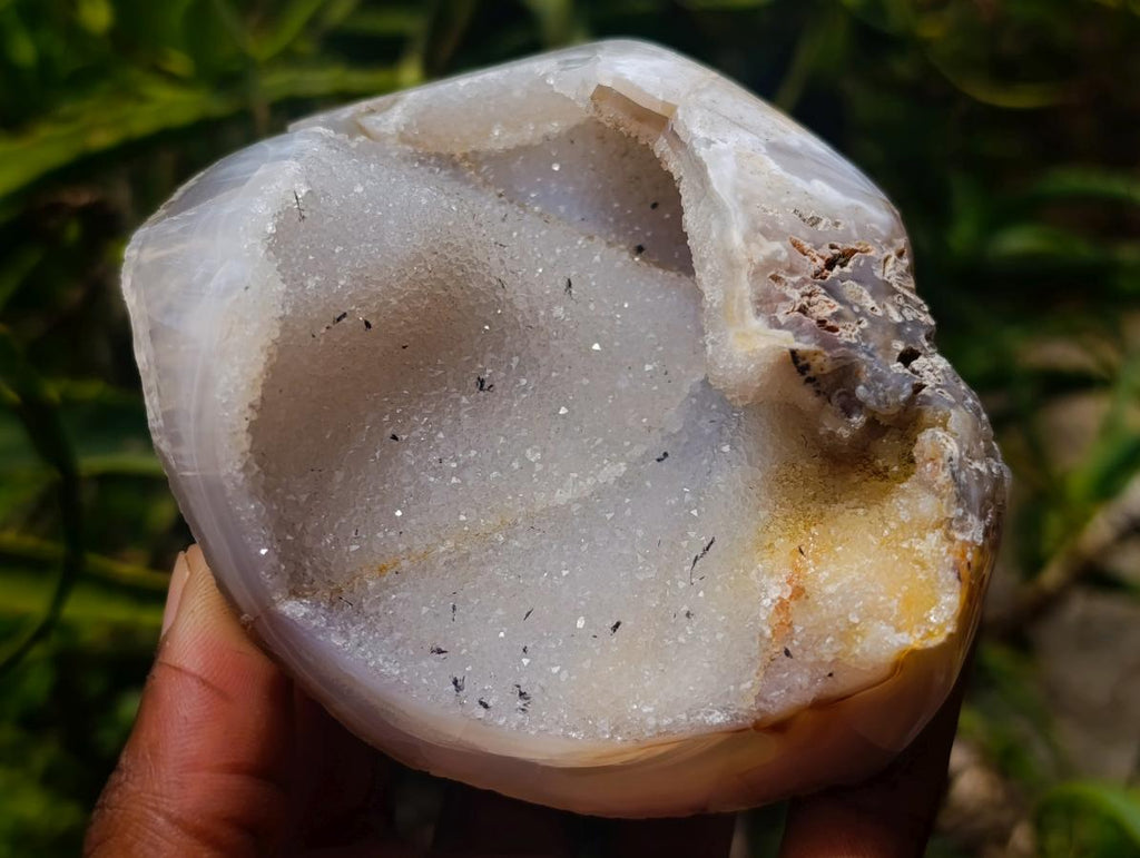 Polished Banded Agate with Crystalline Geodes x 4 From Maintirano, Madagascar