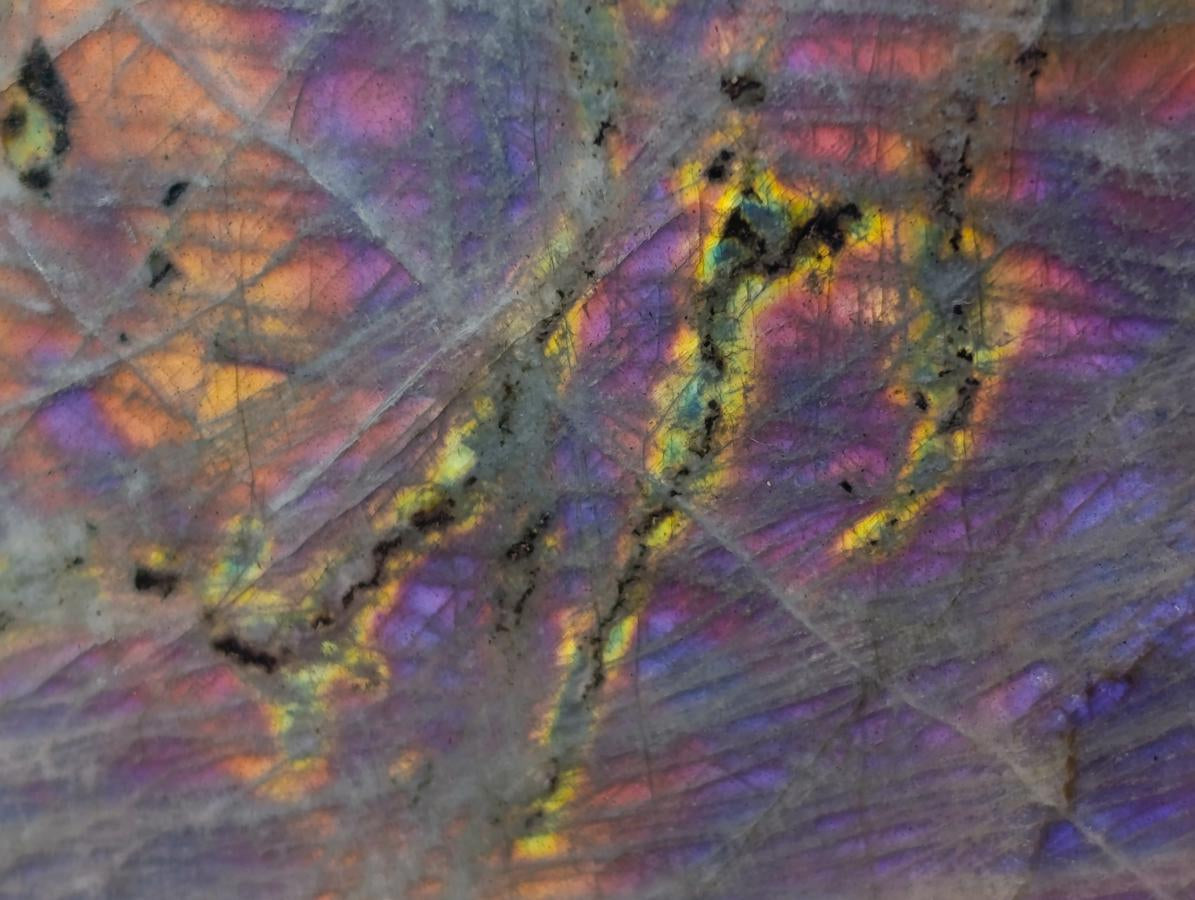 Polished Rare Purple Sunset Flash Labradorite Standing Free Forms x 3 From Madagascar - Toprock Gemstones and Minerals 