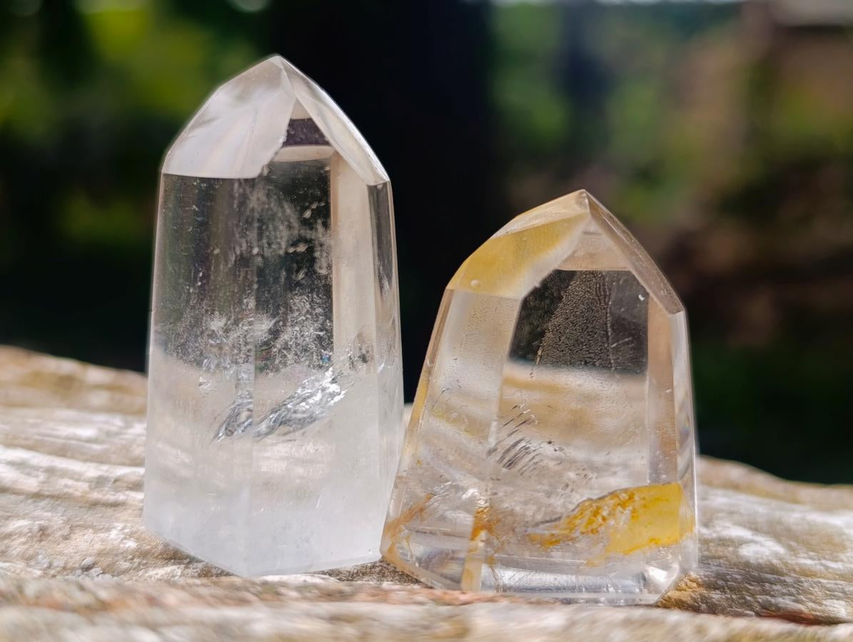 Polished Quartz Crystals with Inclusions x 35 From Madagascar