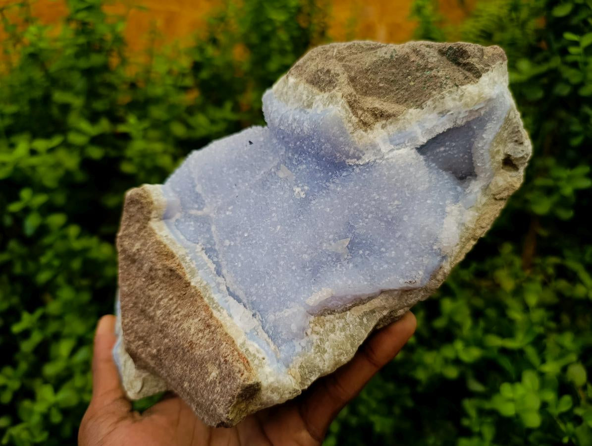 Natural Large Blue Lace Agate Geode Specimen x 1 From Nsanje, Malawi