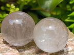 Polished Smokey and Clear Quartz Spheres x 8 From Madagascar