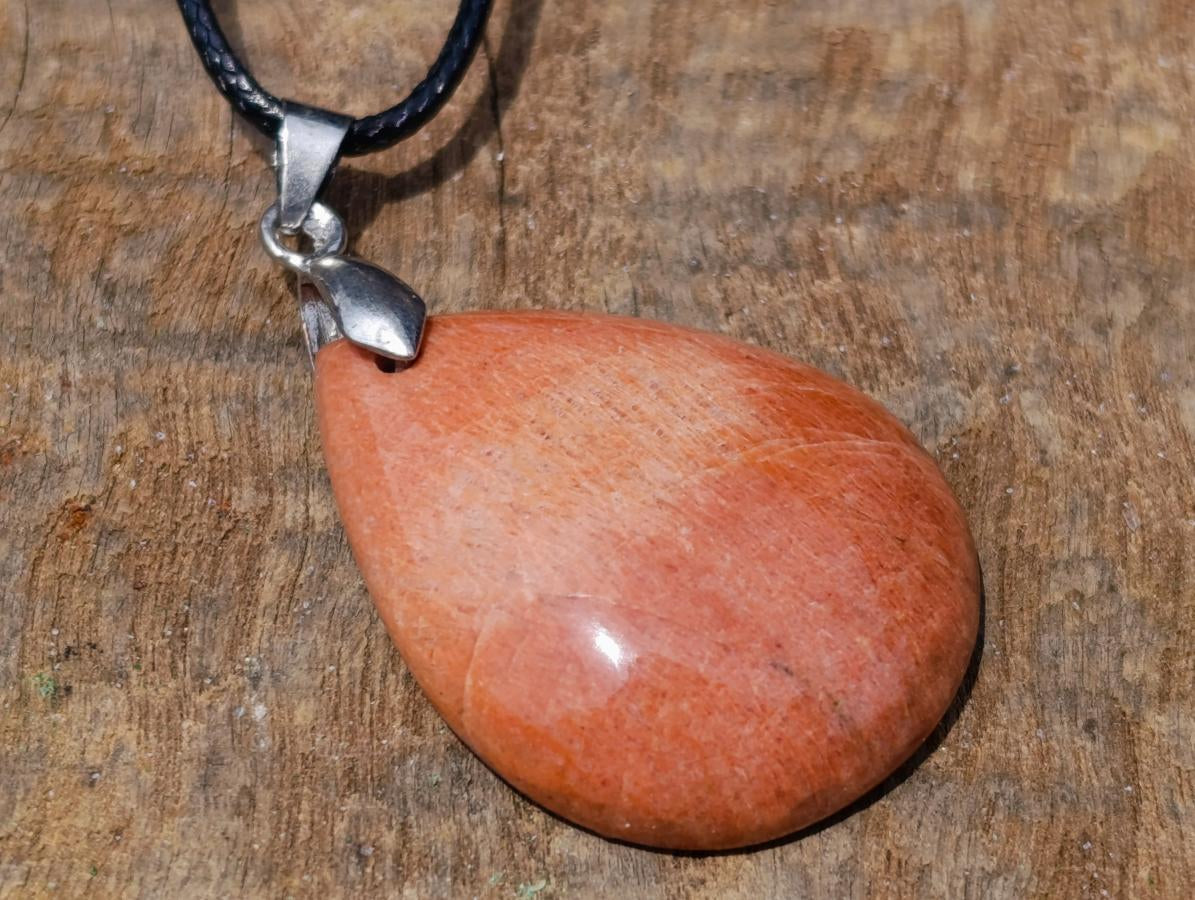 Hand Made Peach Moonstone Assorted Shaped Pendants x 12 From Madagascar