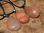 Hand Made Peach Moonstone Assorted Shaped Pendants x 12 From Madagascar