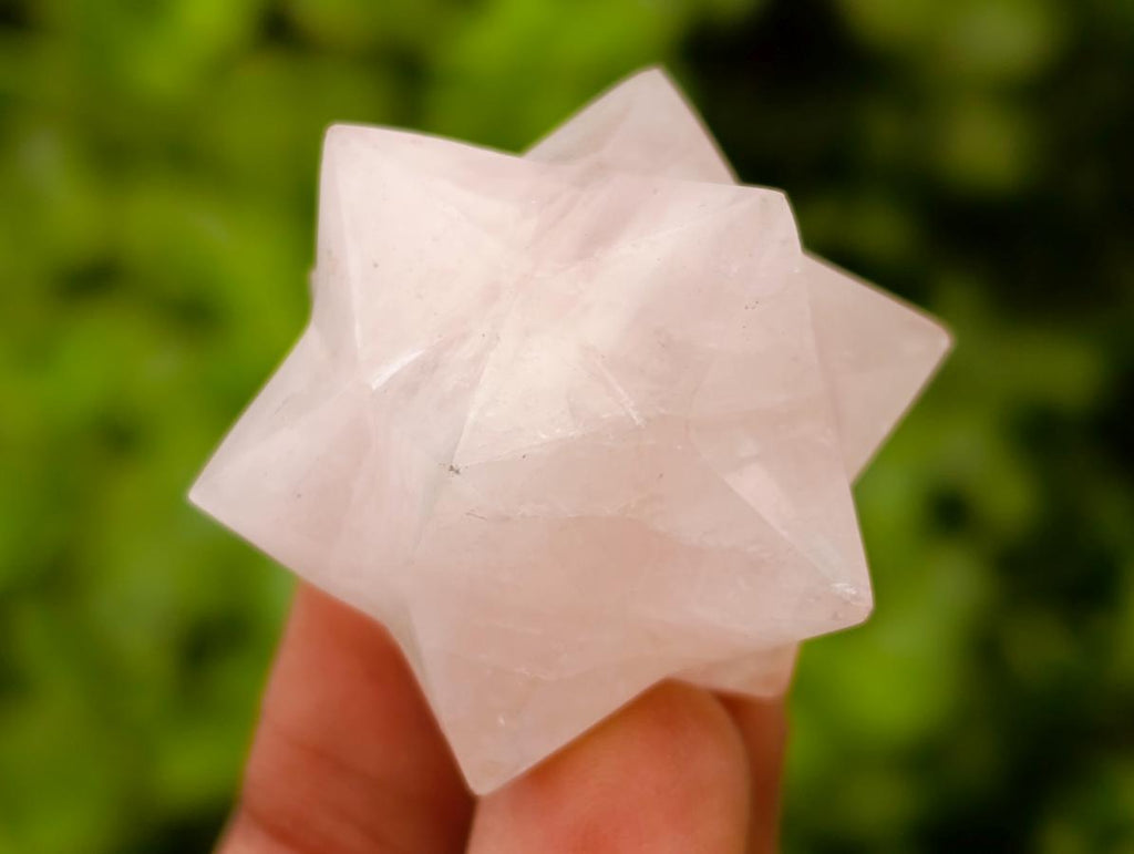 Hand Made Gemmy Rose Quartz Merkabahs x 5 From Madagascar