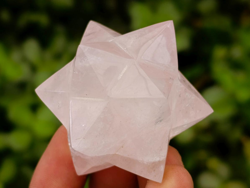 Hand Made Gemmy Rose Quartz Merkabahs x 5 From Madagascar