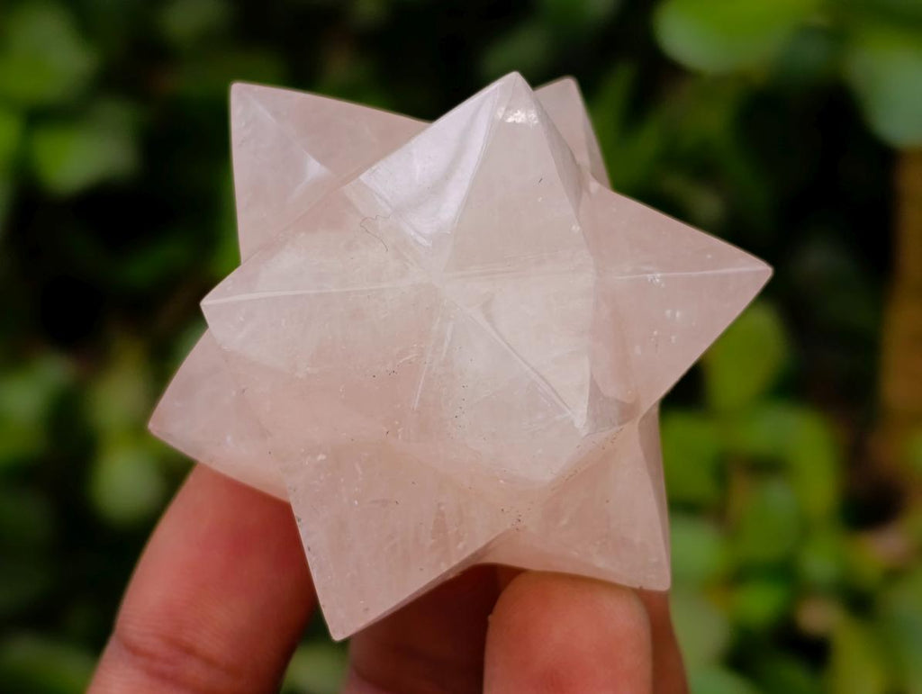 Hand Made Gemmy Rose Quartz Merkabahs x 5 From Madagascar